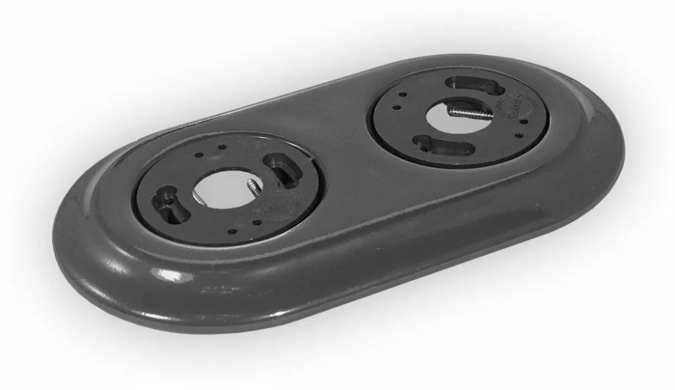 Рамка 2 местная керамика, овал, Серый, Retrika Colony RC-020010