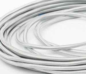 Ретро кабель круглый 3x2,5 серебристый шёлк (бухта 50 м.), Interior Wire ПДК3250-СРШ