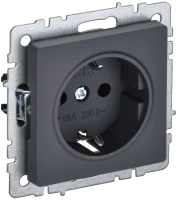 Розетка c З/К со шторками, Графит, Brite IEK BR-R14-16-K53
