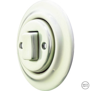 Выключатель кнопочный 1 кл. перекрестный, жемчужный глянцевый, Katy Paty OPCOGW7