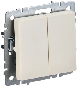 Выключатель 2 кл., Бежевый, Brite IEK BR-V20-0-10-K10