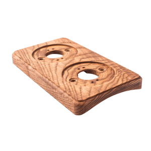 Рамка 2 местная деревянная на бревно D220 мм, ясень в масле, DecoWood ОМРкв2М-220