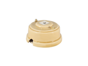 Розетка комп. RJ45 cat.6, керамика, Песочный Sabbioso, золотистая фурнитура, Leanza РК6ПЗ