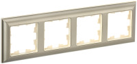 Рамка 4 местная, Бежевый/Шампань, Brite IEK BR-M42-12-3-K10
