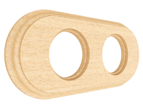 Рамка 2 местная деревянная (внутренний монт.), овал, Бук натуральный, Лахта ТМ МезонинЪ GE70842-25