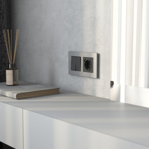 Рамка 2 местная металл, Алюминий, AluMax Werkel W0023506