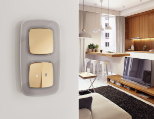 Рамка 2 местная стекло органическое, Сталь, OMEGA Radian Ambrella Volt OF320502