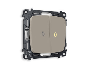 Выключатель 2 кл. с/подсв. (3200K), Серо-бежевый матовый, OMEGA Quant Ambrella Volt MO364010