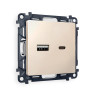 Розетка USB для быстрой зарядки тип A+C, Бежевый матовый, ALFA Quant Ambrella Volt MA331010