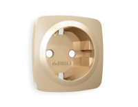 Лицевая панель розетки с З/К, Шампань, OMEGA Quant Ambrella Volt OP6060