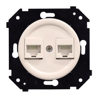 Розетка пластик компьютерная RJ45 (внутренний монт.), Песочное золото матовый, Шедель Bironi B3-302-24M