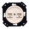 Розетка пластик компьютерная RJ45 (внутренний монт.), Песочное золото матовый, Шедель Bironi B3-302-24M