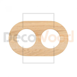 Рамка 2 местная деревянная под электрику ONEKEY, Ясень без тонировки, DecoWood ROC*2-AN