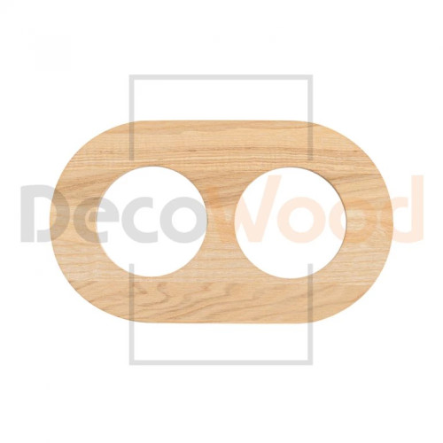 Рамка 2 местная деревянная под электрику ONEKEY, Ясень без тонировки, DecoWood ROC*2-AN