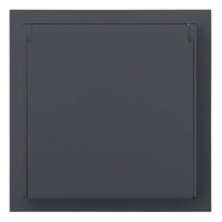 Розетка с З/К с крышкой, герметичная IP44, Базальт, Rikkett 35946 BT