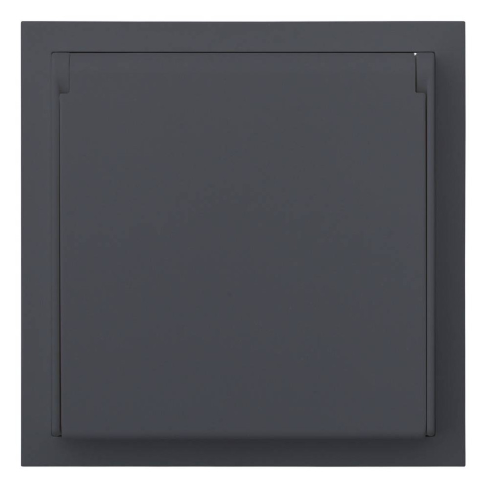 Розетка с З/К с крышкой, герметичная IP44, Базальт, Rikkett 35946 BT Розетка с З/К с крышкой, герметичная IP44, Базальт, Rikkett 35946 BT