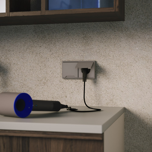 Лицевая панель для розетки с З/К, шторками и крышкой, Капучино, S70 Voltum VLS000814