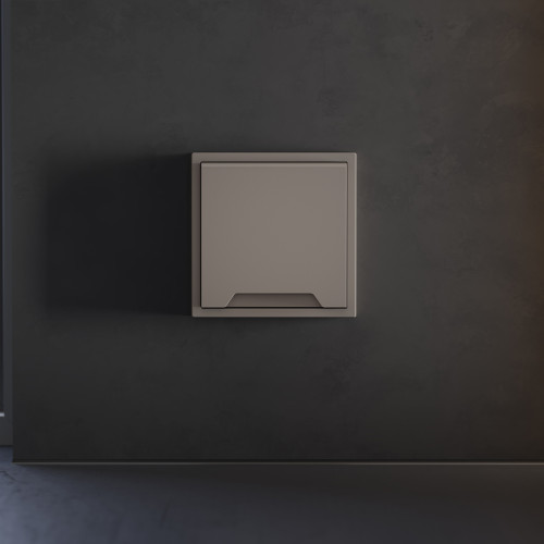 Лицевая панель для розетки с З/К, шторками и крышкой, Капучино, S70 Voltum VLS000814