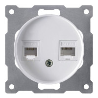Розетка комп.+телеф. RJ45+RJ11, Белый, OneKeyElectro 1E20801300