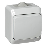Выключатель 1 кл. 10А 250В, IP44, Серый, Этюд SE BA10-041C