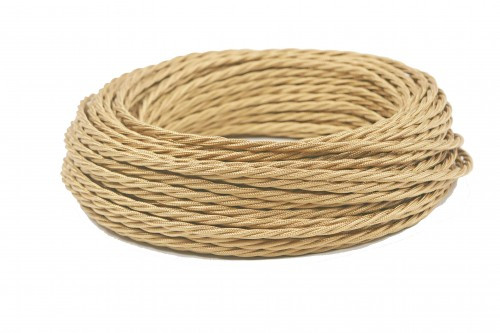 Ретро кабель витой 2x1,5 Песочный шелк, Interior Wire ПРВ2150-ПЧШ  (1 метр)