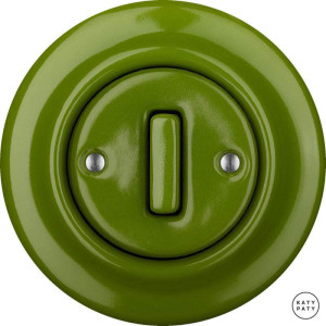 Выключатель кнопочный 1 кл. проходной, ярко-зеленый глянцевый, Katy Paty NICHGSl6 