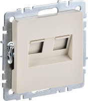 Розетка компьютерная 2-я RJ45 Cat. 6e, Бежевый, Brite IEK BR-K20-2-K10