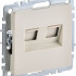 Розетка компьютерная 2-я RJ45 Cat. 6e, Бежевый, Brite IEK BR-K20-2-K10