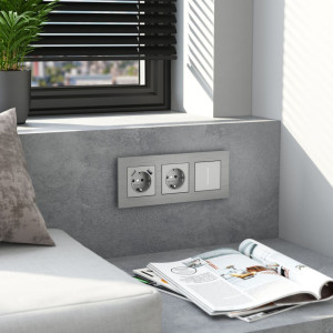 Рамка 3 местная металл, Алюминий, AluMax Werkel W0033506