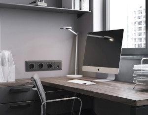 Рамка 2 местная пластик, Графит Мягкое касание, ALFA Line Ambrella Volt AF110802