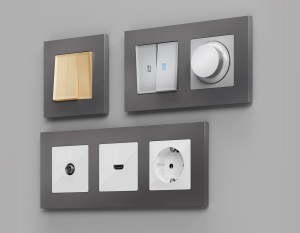 Рамка 4 местная пластик, Антрацит серый , ALFA Qubi Ambrella Volt AF250654