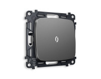 Выключатель 1 кл. проходной  с/подсв. (5600K), Антрацит серый, OMEGA Quant Ambrella Volt MO652035