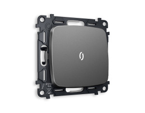 Выключатель 1 кл. проходной  с/подсв. (5600K), Антрацит серый, OMEGA Quant Ambrella Volt MO652035