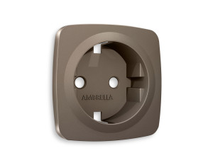 Лицевая панель розетки с З/К, Темная бронза матовый, OMEGA Quant Ambrella Volt OP6360