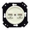 Розетка пластик компьютерная RJ45 (внутренний монт.), Слоновая кость матовый, Шедель Bironi B3-302-211M