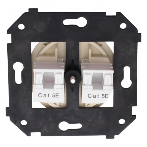 Розетка пластик компьютерная RJ45 (внутренний монт.), Слоновая кость матовый, Шедель Bironi B3-302-211M