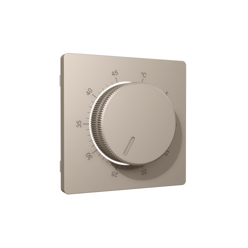 Лицевая панель терморегулятора теплого пола механического, Серо-бежевый матовый, ALFA Quant Ambrella Volt AP3657