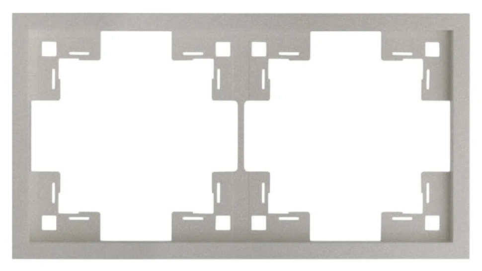 Рамка 2 местная, Платина, Standart Rikett 35820 PL