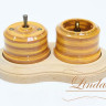 Выключатель керамика тумблерный 1 кл. проходной, бамбук с бронзовой ручкой Lindas 34525-B