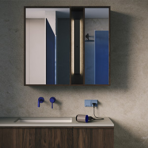 Лицевая панель для розетки с З/К, шторками и крышкой, Деним, S70 Voltum VLS000815