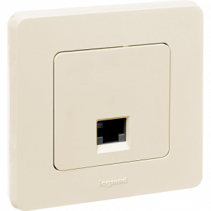 Розетка компьютерная RJ45 Cat. 6e, слоновая кость, INSPIRIA Legrand 673831