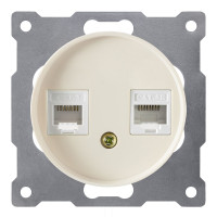 Розетка комп.+телеф. RJ45+RJ11, Бежевый, OneKeyElectro 1E20801301