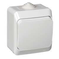 Выключатель 1 кл. 10А 250В, IP44, Белый, Этюд SE BA10-041B