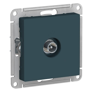 Розетка телевизионная TV проходная, Изумруд, AtlasDesign SE ATN000892