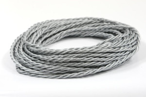 Ретро кабель витой 2x1,5 серебристый шелк (бухта 50 м.), Interior Wire ПРВ2150-СРШ