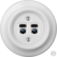 Розетка комп. фарфоровая RJ45 cat.6е, белый глянцевый, Katy Paty ALGsCat6e 