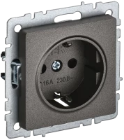 Розетка c З/К со шторками, Темная бронза, Brite IEK BR-R14-16-K45