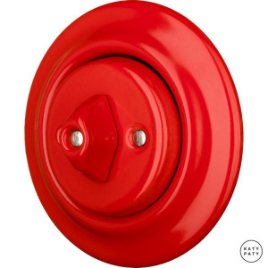 Ретро диммер фарфоровый, ярко-красный глянцевый, Katy Paty NIROGds