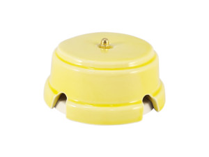 Распаечная коробка керамика D93х47, Желтый Giallo, золотистая фурнитура, Leanza КРЖЗ