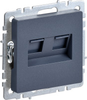Розетка компьютерная 2-я RJ45 Cat. 6e, Маренго, Brite IEK BR-K20-2-K35